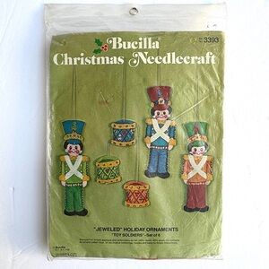Bucilla Christmas Needlecraft Jeweled Holiday Ornaments Toy Soldiers Kit 3393